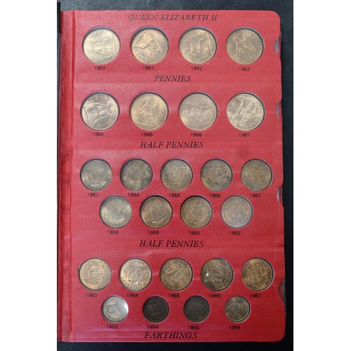 339 - The Pre-decimal Circulation Coinage of Elizabeth II. A deluxe Sandhill folder complete with full dat... 