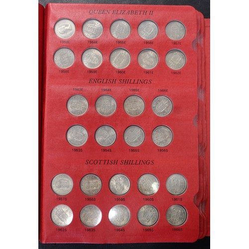 339 - The Pre-decimal Circulation Coinage of Elizabeth II. A deluxe Sandhill folder complete with full dat... 