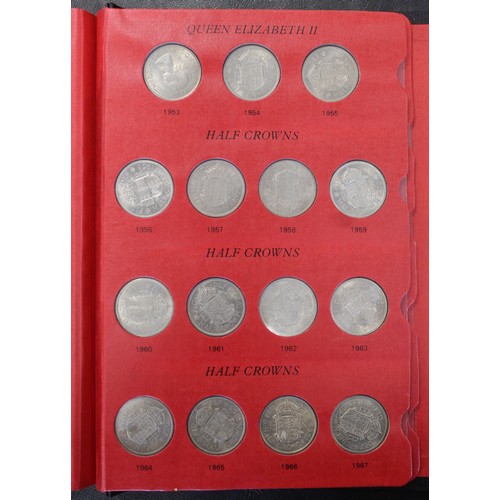 339 - The Pre-decimal Circulation Coinage of Elizabeth II. A deluxe Sandhill folder complete with full dat... 