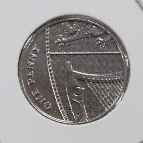 242 - 2010 One Penny struck without copper plating and thus appearing as steel only. Includes authenticati... 