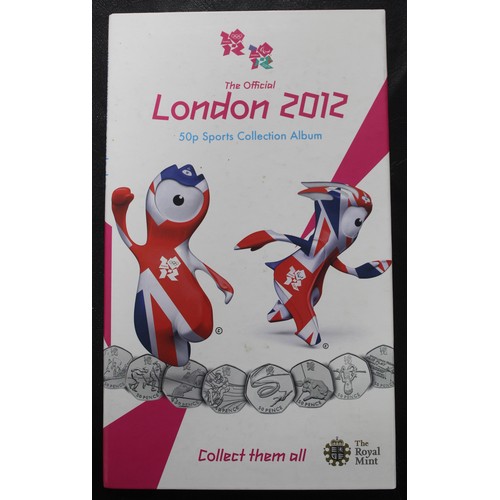 255 - 2012 London Olympics 50p collection including completer medal. Presented in official Royal Mint Lond... 