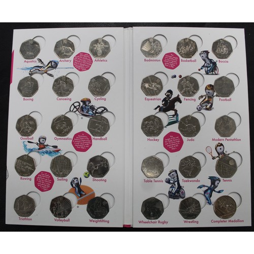 255 - 2012 London Olympics 50p collection including completer medal. Presented in official Royal Mint Lond... 