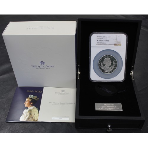 301 - NGC PF66 Ultra Cameo 2022 Silver proof 10oz £10, Charles III. Struck to commemorate the death of the... 