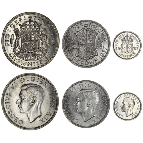 131 - 1937 Partial set (3) comprising crown, halfcrown and sixpence. All with some surface marks but predo... 