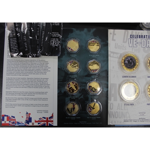 347 - Various sets of military interest plus banknote coins set and of Concorde. In addition three watches... 