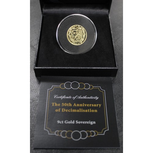 240O - Isle of Man, 2022 BUNC Gold sovereign minted in 9ct gold, Elizabeth II. Struck to commemorate the 50... 