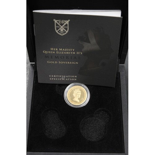 240G - Ascension Island, 2022 Gold proof sovereign, Elizabeth II. Struck to commemorate the passing of the ... 