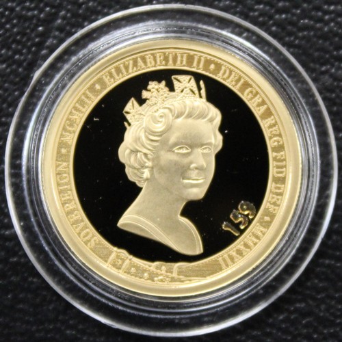 240G - Ascension Island, 2022 Gold proof sovereign, Elizabeth II. Struck to commemorate the passing of the ... 