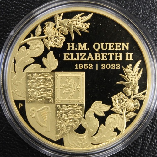 240I - Australia, 2022 Gold proof 2oz $200, Elizabeth II. Struck in fine gold to commemorate the Platinum J... 