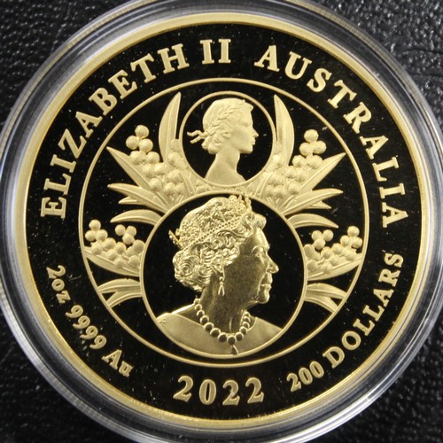 240I - Australia, 2022 Gold proof 2oz $200, Elizabeth II. Struck in fine gold to commemorate the Platinum J... 