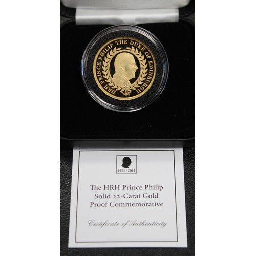 241B - HRH Prince Philip Commemorative gold proof medal (double sovereign specification). Featuring portrai... 