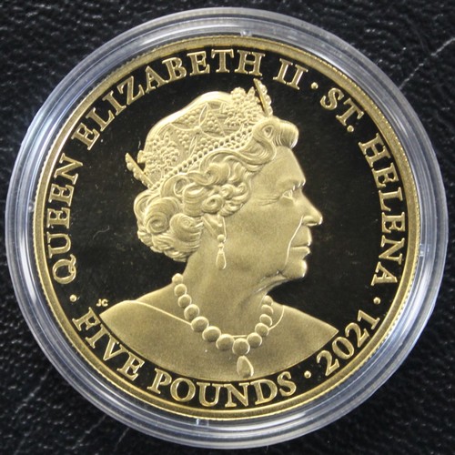 240W - St. Helena, 2021 Gold proof 1oz £5 coin, Elizabeth II. Part of the Queen's Virtues series with this ... 