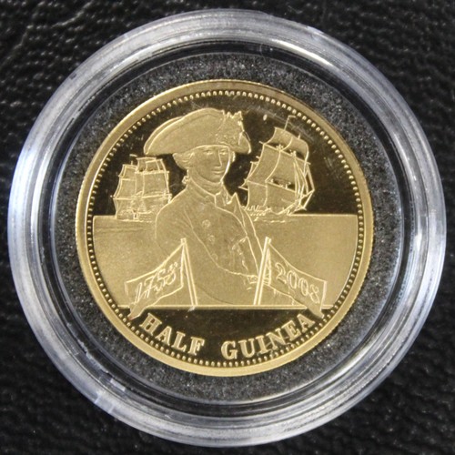 240Y - Tristan da Cunha, 2008 BUNC gold Half Guinea, Elizabeth II. Struck to commemorate the 250th Annivers... 