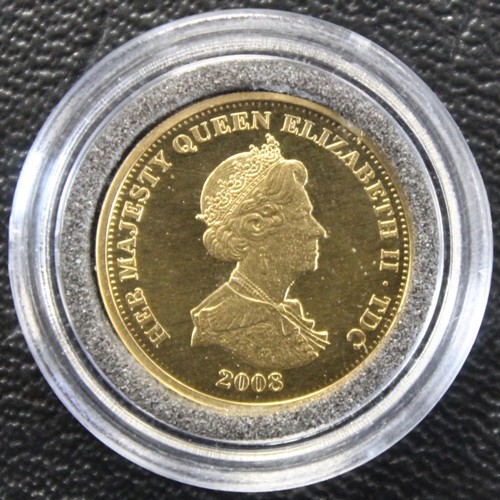 240Y - Tristan da Cunha, 2008 BUNC gold Half Guinea, Elizabeth II. Struck to commemorate the 250th Annivers... 