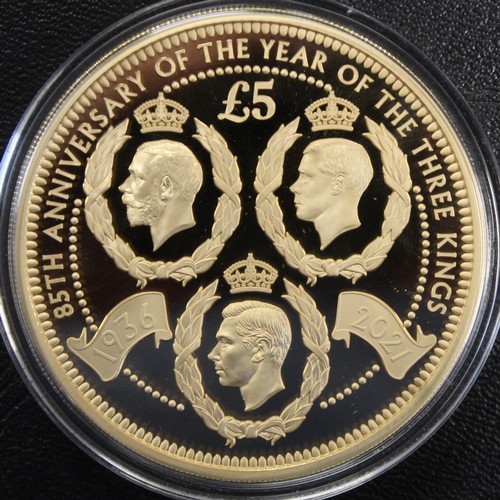 241A - Tristan Da Cunha, 2021 Gold proof 5oz £5 in 22ct gold, Elizabeth II. Struck to commemorate the 85th ... 