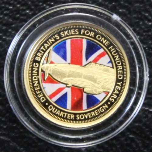 240X - Tristan da Cunha, 2018 Gold proof quarter sovereign with colour finish, Elizabeth II.  Struck to com... 