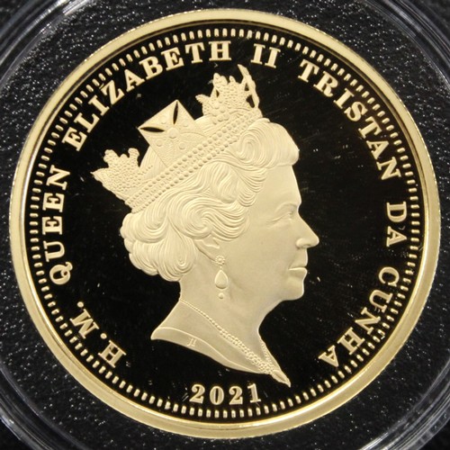 240Z - Tristan Da Cunha, 2021 Gold proof double sovereign, Elizabeth II. Struck to commemorate the 85th Ann... 