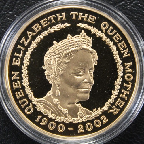 236A - 2002 Gold proof five pounds (£5) commemorating the Death of Queen Elizabeth, The Queen Mother. Obv. ... 