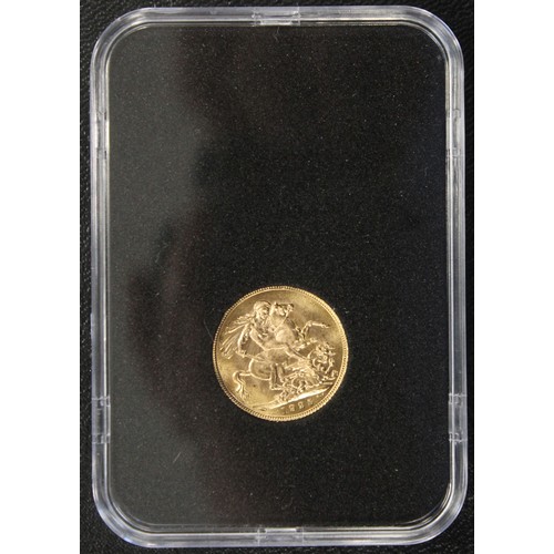 229C - 1925 Sovereign, George V. Presented in CPM holder, cased with COA. A few surface marks otherwise EF ... 