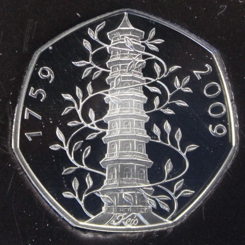 134 - 2009 12-coin proof set with Kew Gardens 50p. Housed in presentation box with COA booklet. All coins ... 