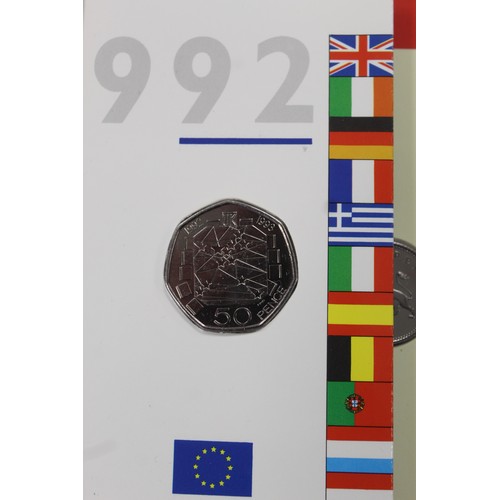 132 - BUNC 1992 & 1993 Baby year sets, both including the scarce 1992-1993 dual date EEC 50p. Coins al... 