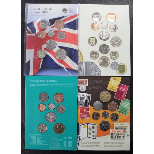 150 - Royal Mint Brilliant Uncirculated year sets (4) comprising 2009 (mint sealed), 2010, 2011 & 2018... 