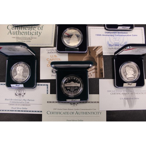 175 - America silver proof dollar and half dollar assortment (8) comprising 1993 Bill of Rights 2-coin set... 