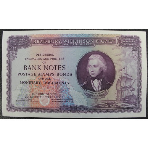 8 - A pair of sample banknotes from Bradbury, Wilkinson & Co. and Harrison & Sons. Both in excel... 