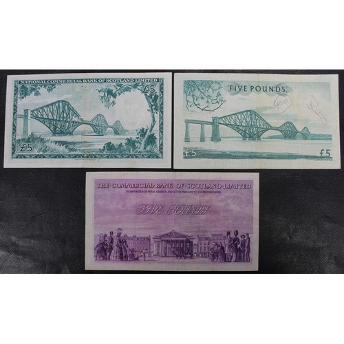 5 - Scotland, a selection of £5 banknotes (3) comprising The Commercial Bank of Scotland 2nd Jan. 1947, ... 