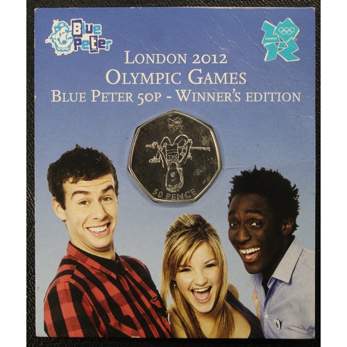 118 - 2009 Blue Peter Olympic 50p in original card of issue. Scarce issue minted in celebration of the win... 