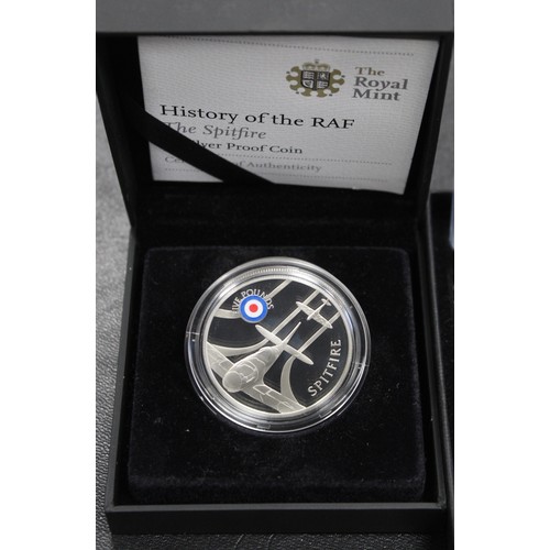 136 - 2011 Royal Mint 14-coin proof set & 2008 St. Helena & Ascension Islands RAF Spitfire silver ... 