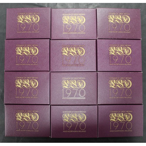 157 - Royal Mint proof sets (12), all 1970. Each with original information booklet/insert. Occasional toni... 