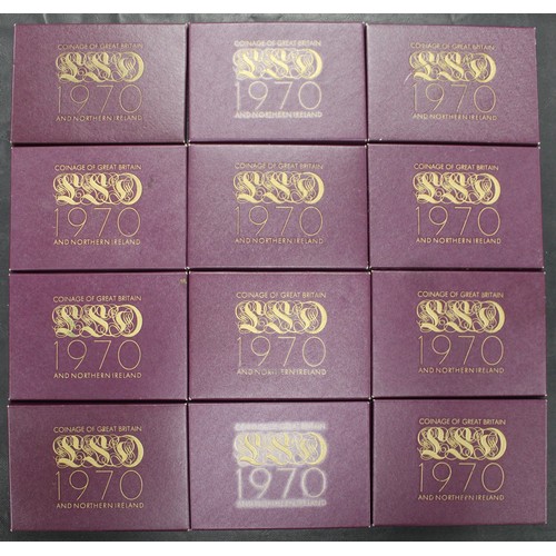 158 - Royal Mint proof sets (12), all 1970. Each with original information booklet/insert. Occasional toni... 