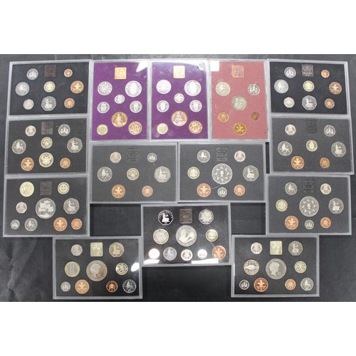 165 - Royal Mint proof sets (14) comprising 1970 (2), 1979, 1983 (2) , 1986, 1988, 1991, 1993 (2), 1996, 1... 