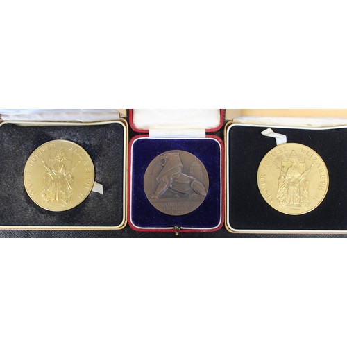 74 - Official Royal Mint issue medals (3) comprising 1924 British Empire Exhibition in bronze and 1977 Si... 