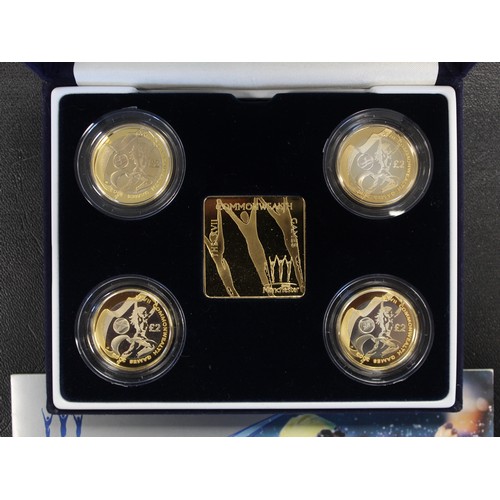 103 - 2002 Silver proof Commonwealth Games £2 coin set. Cased with COA/booklet. Some toning noted, particu... 