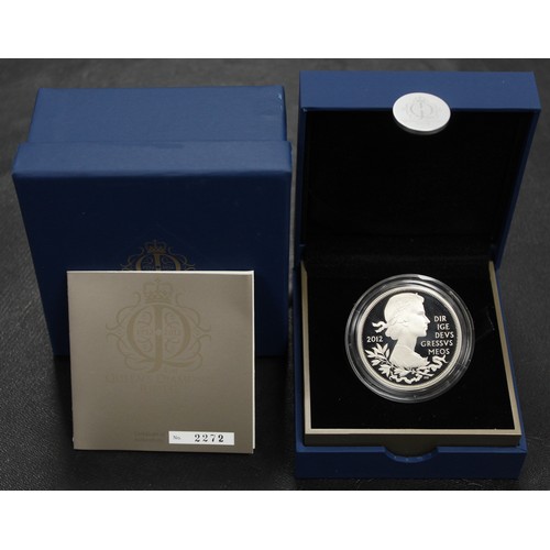 95 - 2012 Piedfort silver proof £5 coin, Elizabeth II. Struck to commemorate the Diamond Jubilee.  In spe... 