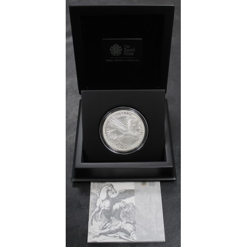 87 - 2012 London Olympics 5oz silver proof £10 featuring a matt-effect/reverse proof depiction of Pegasus... 