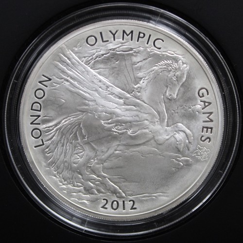 87 - 2012 London Olympics 5oz silver proof £10 featuring a matt-effect/reverse proof depiction of Pegasus... 