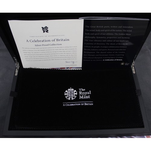 96 - The Royal Mint Celebration of Britain 18-coin silver proof £5 set created for the London 2012 Olympi... 