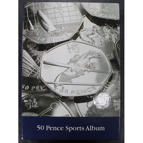 120 - 2012 London Olympics 50p coin collection including unofficial completer medal.  Presented in 