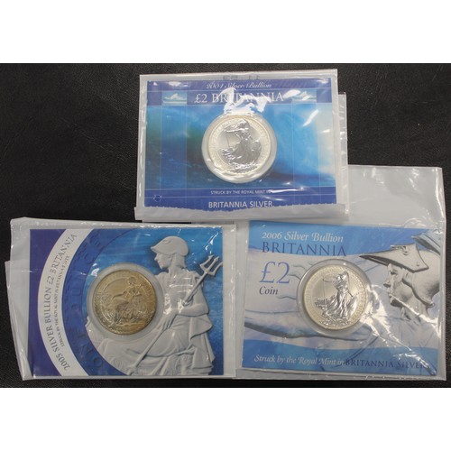 85 - Silver Britannia 1oz coins (3) comprising 2004, 2005 & 2006. All mint sealed as issued, the 2005... 