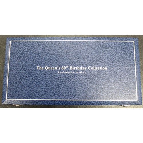 166 - 2006 Silver proof 13-coin set struck to celebrate the 80th birthday of Queen Elizabeth II to include... 