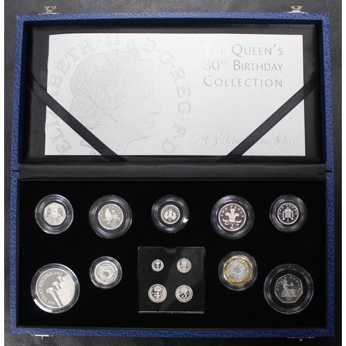 166 - 2006 Silver proof 13-coin set struck to celebrate the 80th birthday of Queen Elizabeth II to include... 