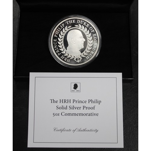 277 - HRH Prince Philip 5oz commemorative medal struck by the Jubilee Mint. Believed to be struck followin... 