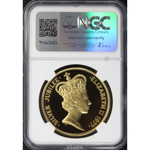 297 - NGC PF69 Ultra Cameo Pobjoy Mint 1977 Gilt silver proof medal. Struck to commemorate the silver Jubi... 