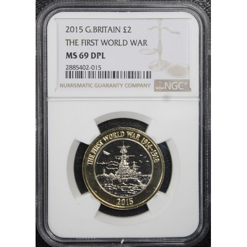 228 - Joint Finest 2015 £2 coin, NGC MS69 DPL, Elizabeth II. Struck to celebrate the The Navy in World War... 