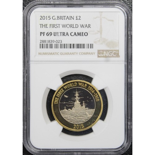 227 - Joint Finest NGC PF69 Ultra Cameo 2015 proof £2 coin, Elizabeth II. Struck to celebrate the The Navy... 