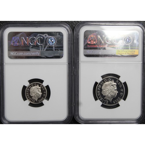 208 - Top Pop & Joint Finest NGC PF69 Ultra Cameo 2015 5p & 10p coins, Elizabeth II. Both coins fr... 