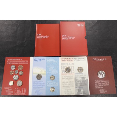 254 - 2014 14-coin brilliant uncirculated annual set featuring both definitive and commemorative issues in... 